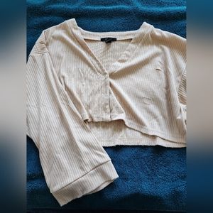 Distressed cropped cardigan